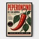 Red Chili Pepper Vintage Poster Wall Art