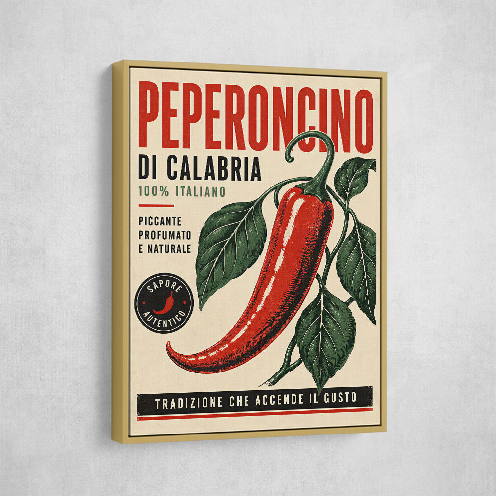 Red Chili Pepper Vintage Poster Wall Art
