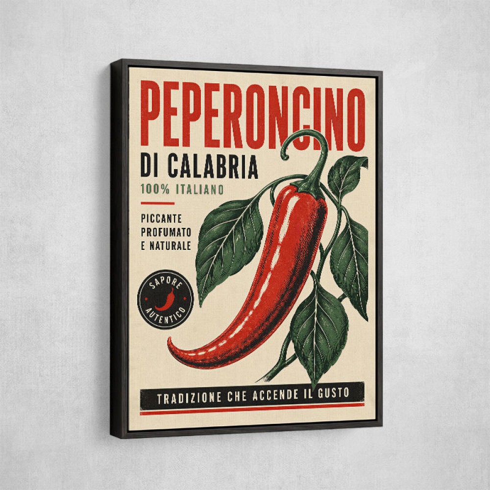 Red Chili Pepper Vintage Poster Wall Art