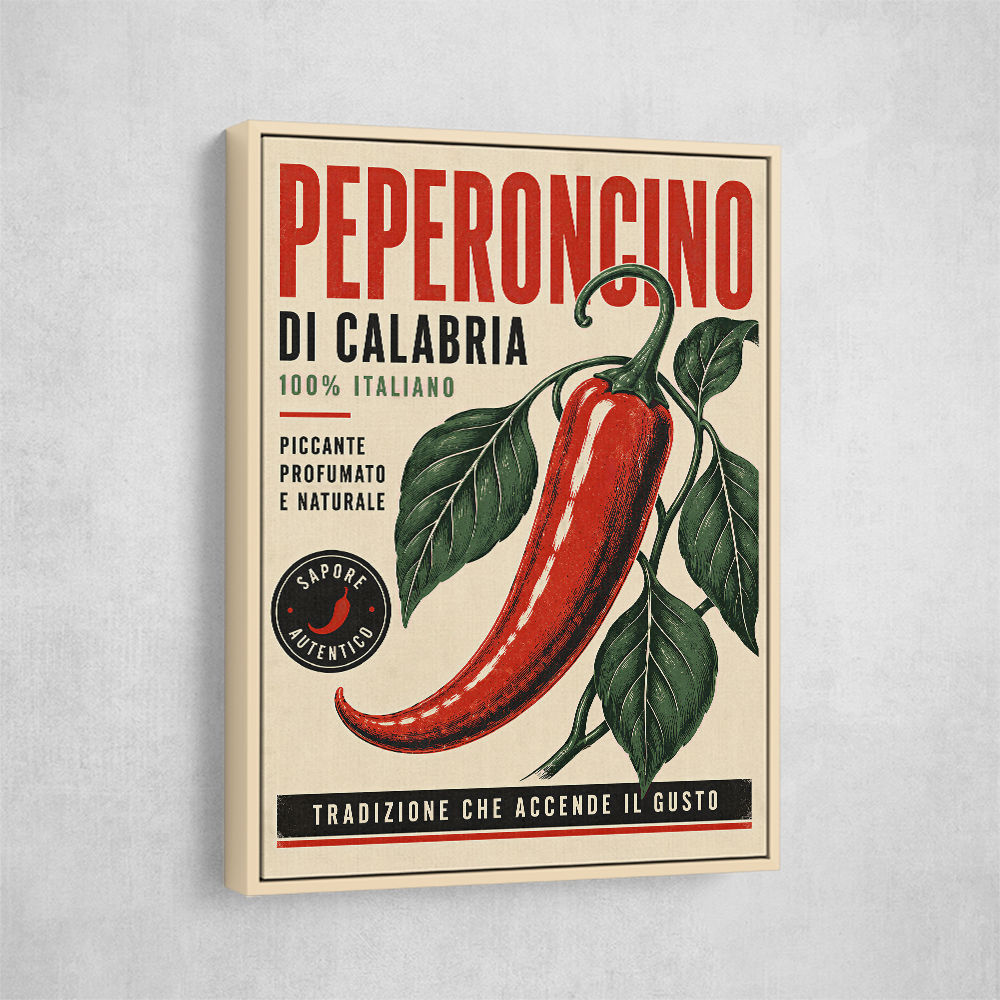 Red Chili Pepper Vintage Poster Wall Art