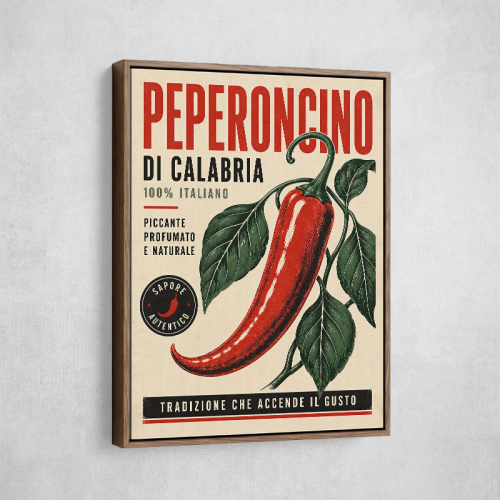 Red Chili Pepper Vintage Poster Wall Art