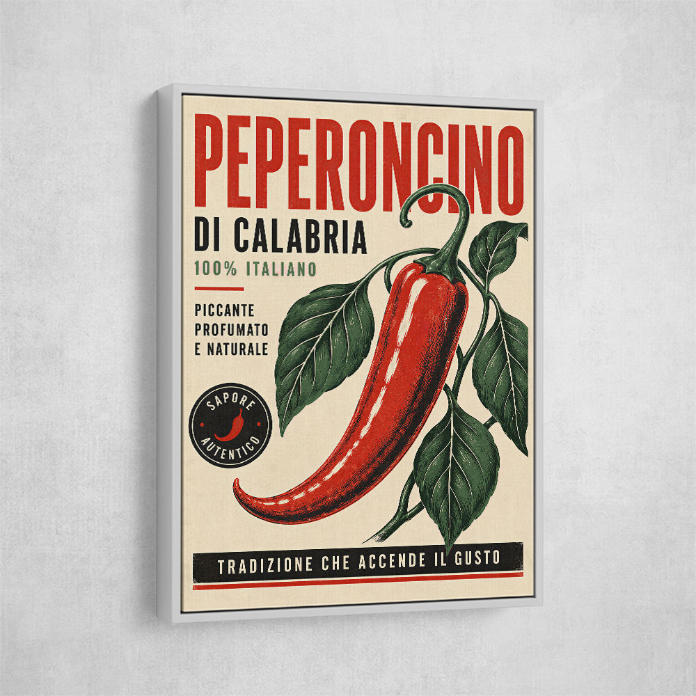 Red Chili Pepper Vintage Poster Wall Art
