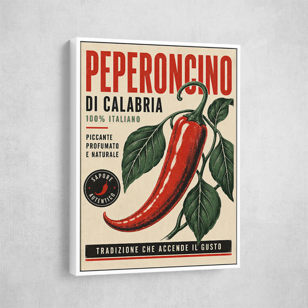 Red Chili Pepper Vintage Poster Wall Art
