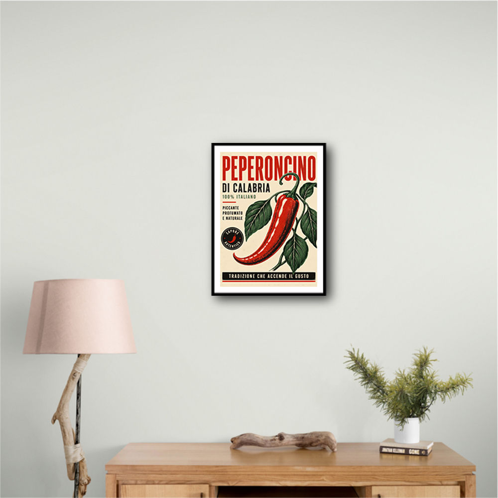 Red Chili Pepper Vintage Poster Wall Art