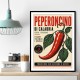 Red Chili Pepper Vintage Poster Wall Art