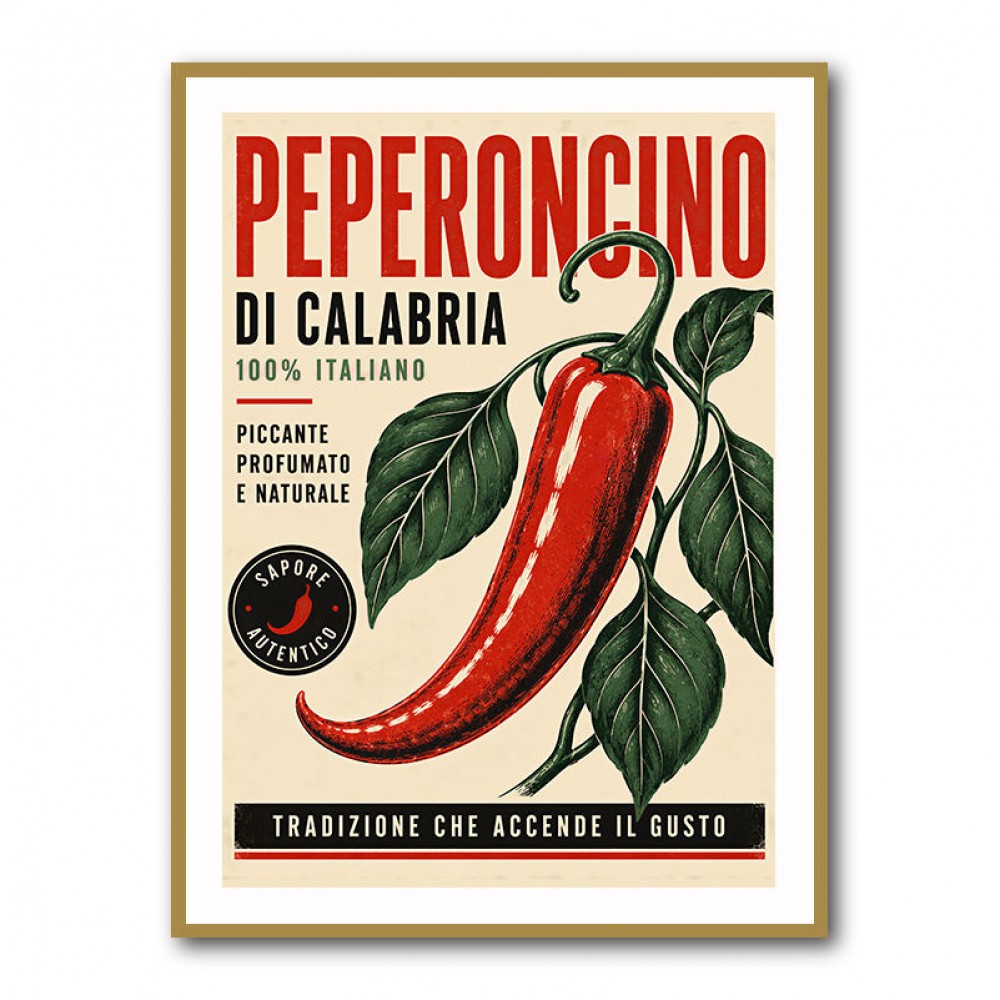 Red Chili Pepper Vintage Poster Wall Art