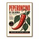 Red Chili Pepper Vintage Poster Wall Art
