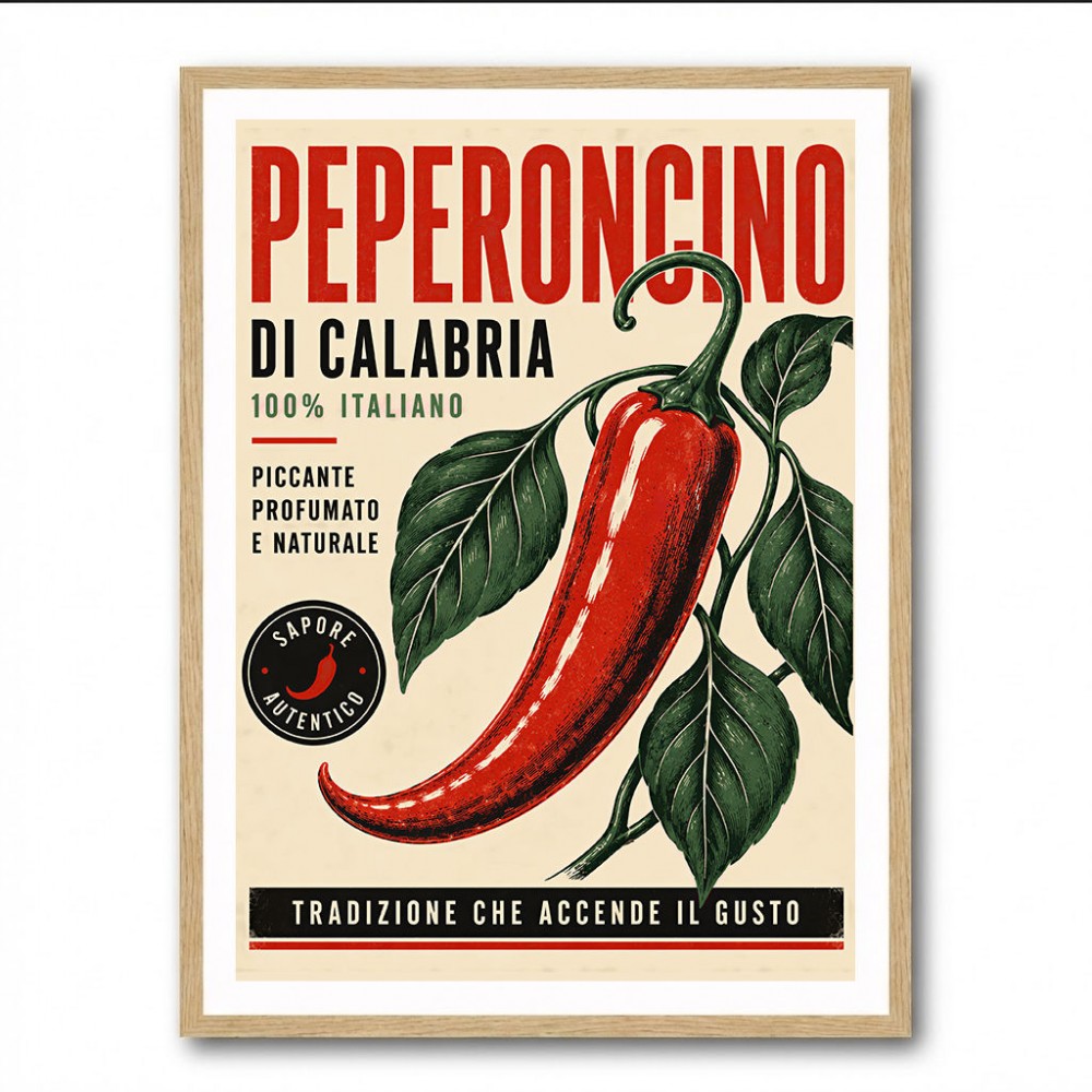 Red Chili Pepper Vintage Poster Wall Art