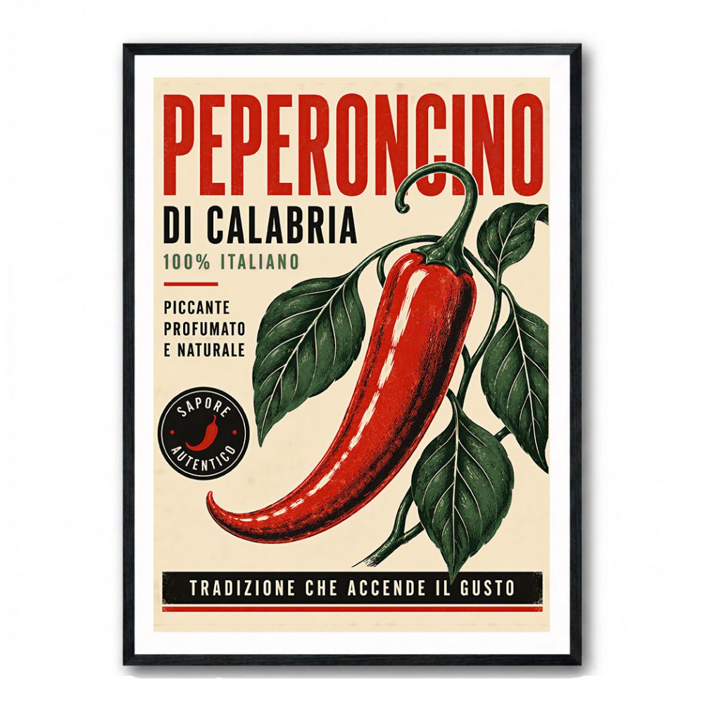 Red Chili Pepper Vintage Poster Wall Art