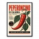 Red Chili Pepper Vintage Poster Wall Art