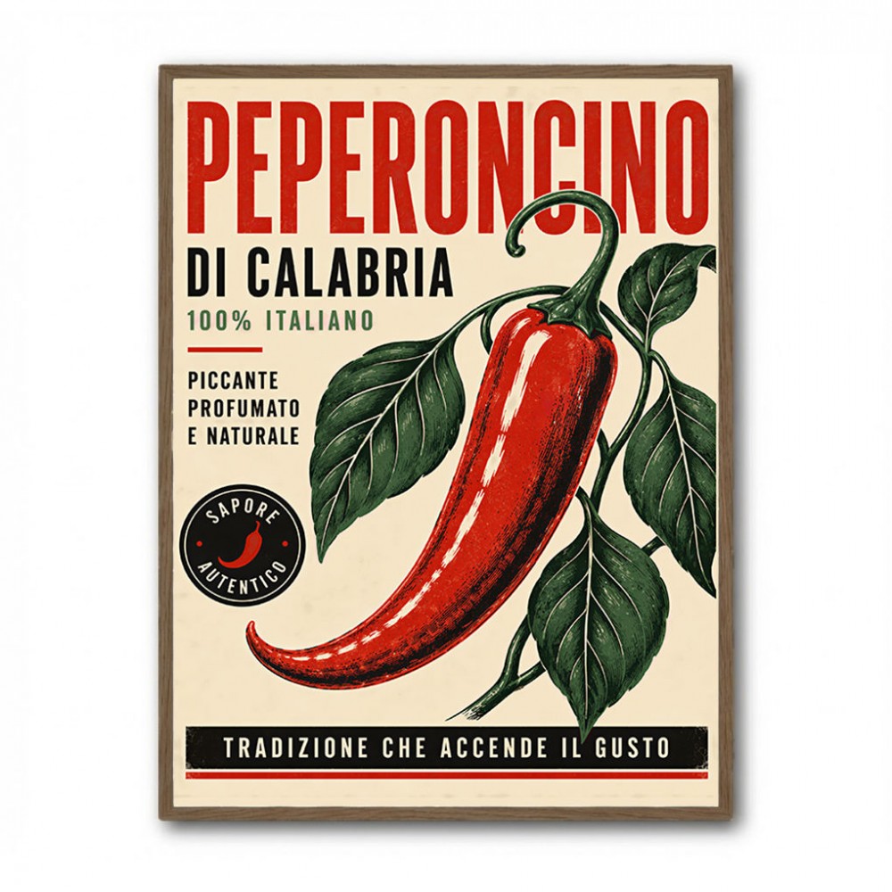 Red Chili Pepper Vintage Poster Wall Art