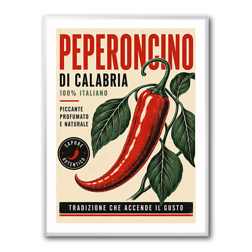 Red Chili Pepper Vintage Poster Wall Art