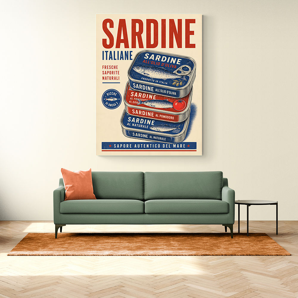 Sardine Can Italian Vintage Poster Art Print