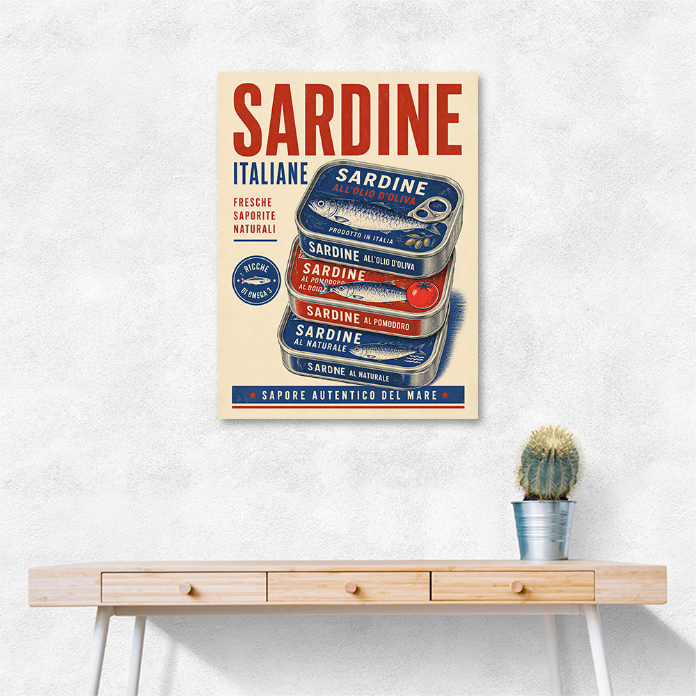 Sardine Can Italian Vintage Poster Art Print