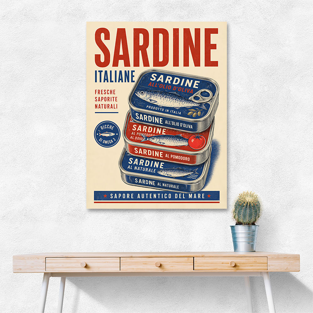 Sardine Can Italian Vintage Poster Art Print