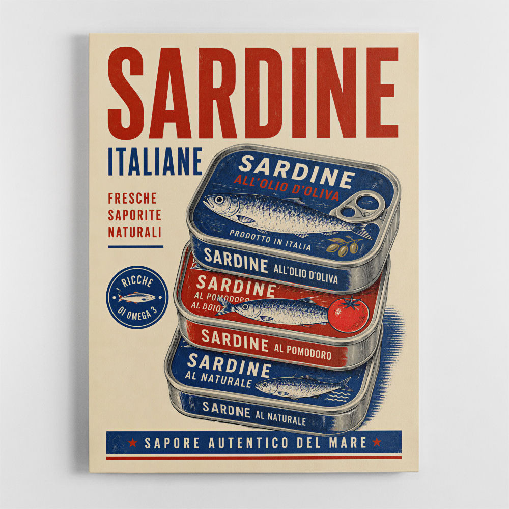 Sardine Can Italian Vintage Poster Art Print