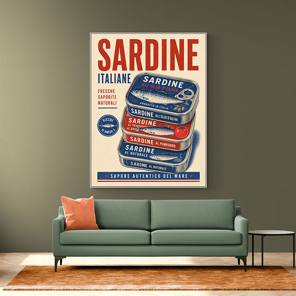 Sardine Can Italian Vintage Poster Art Print