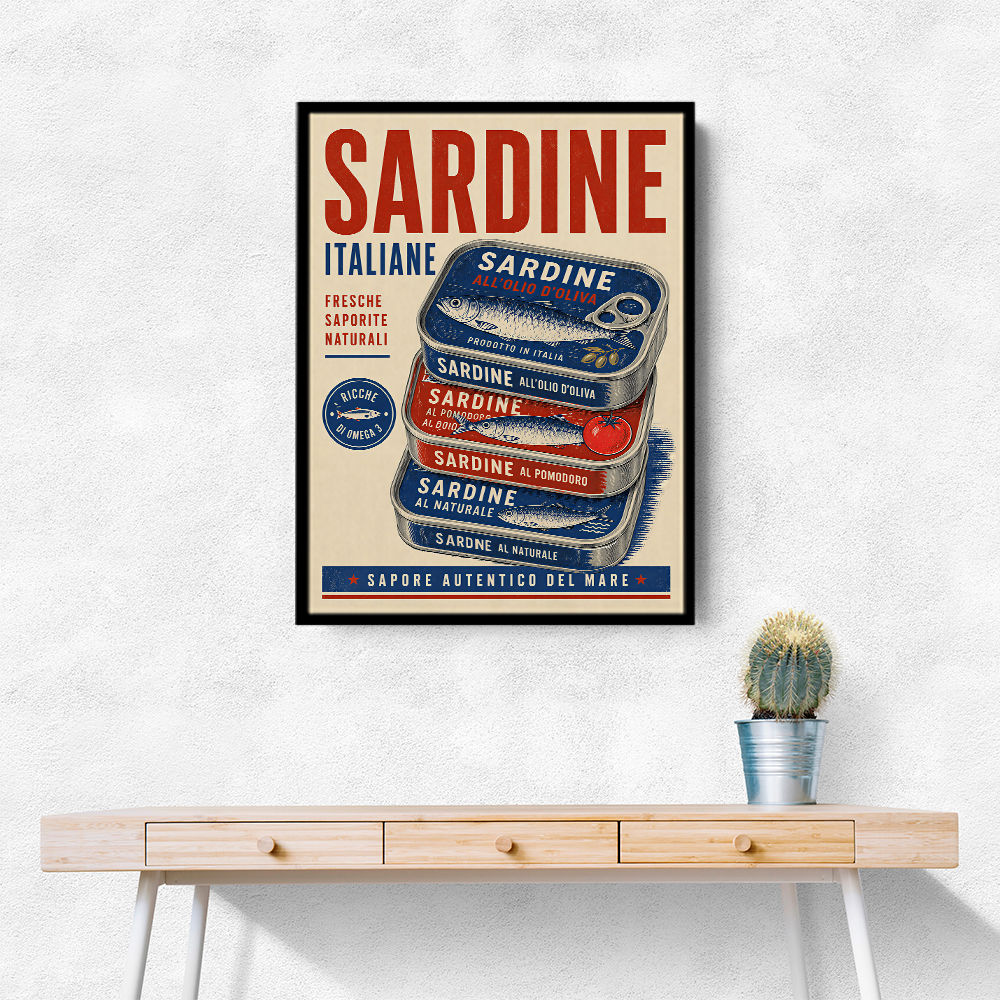 Sardine Can Italian Vintage Poster Art Print