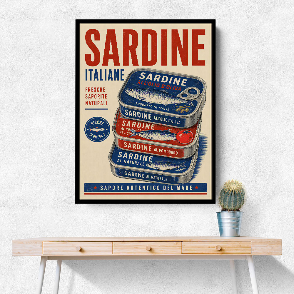 Sardine Can Italian Vintage Poster Art Print