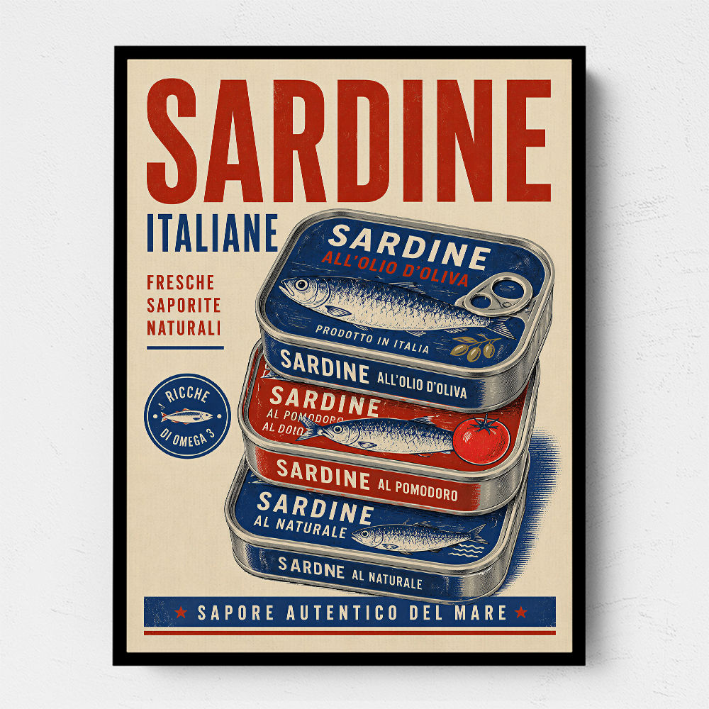 Sardine Can Italian Vintage Poster Art Print