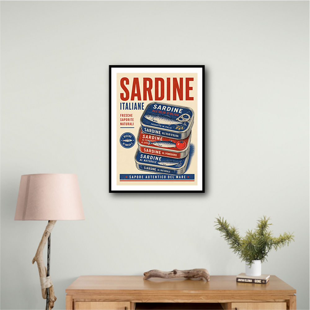 Sardine Can Italian Vintage Poster Art Print