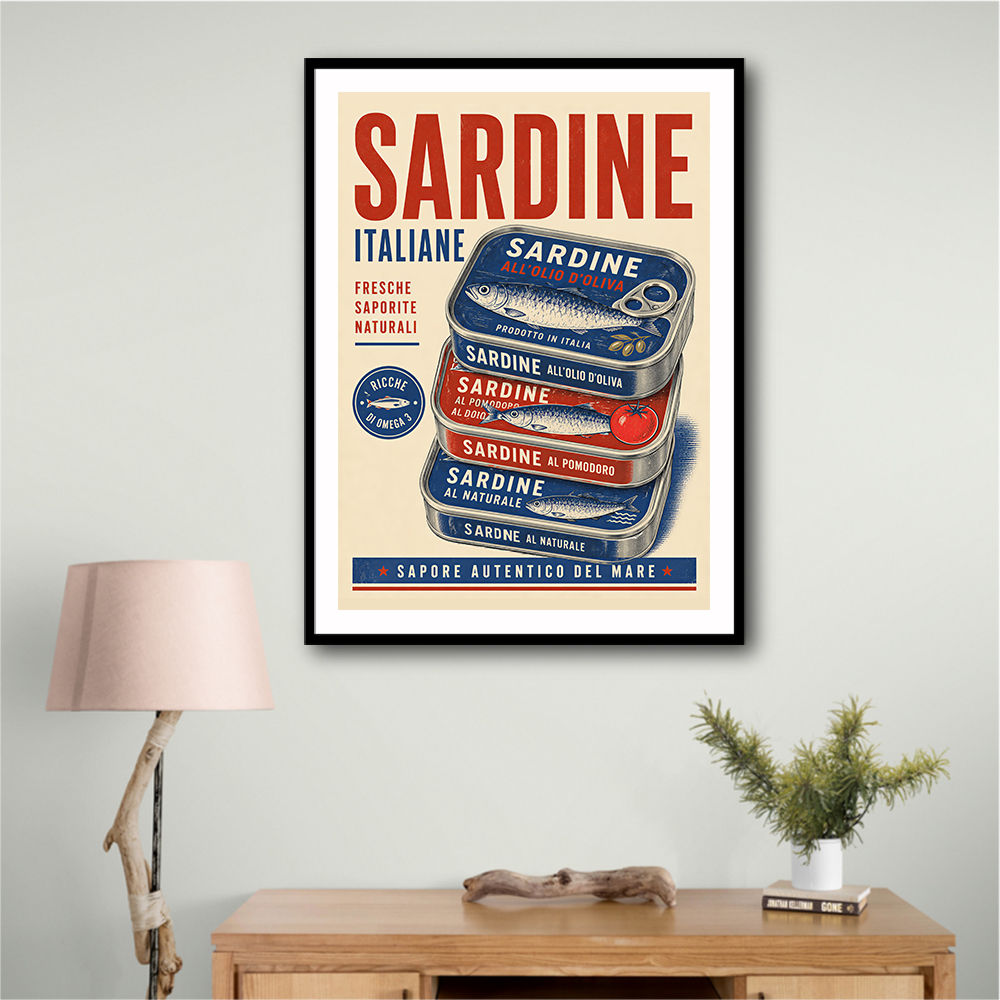 Sardine Can Italian Vintage Poster Art Print