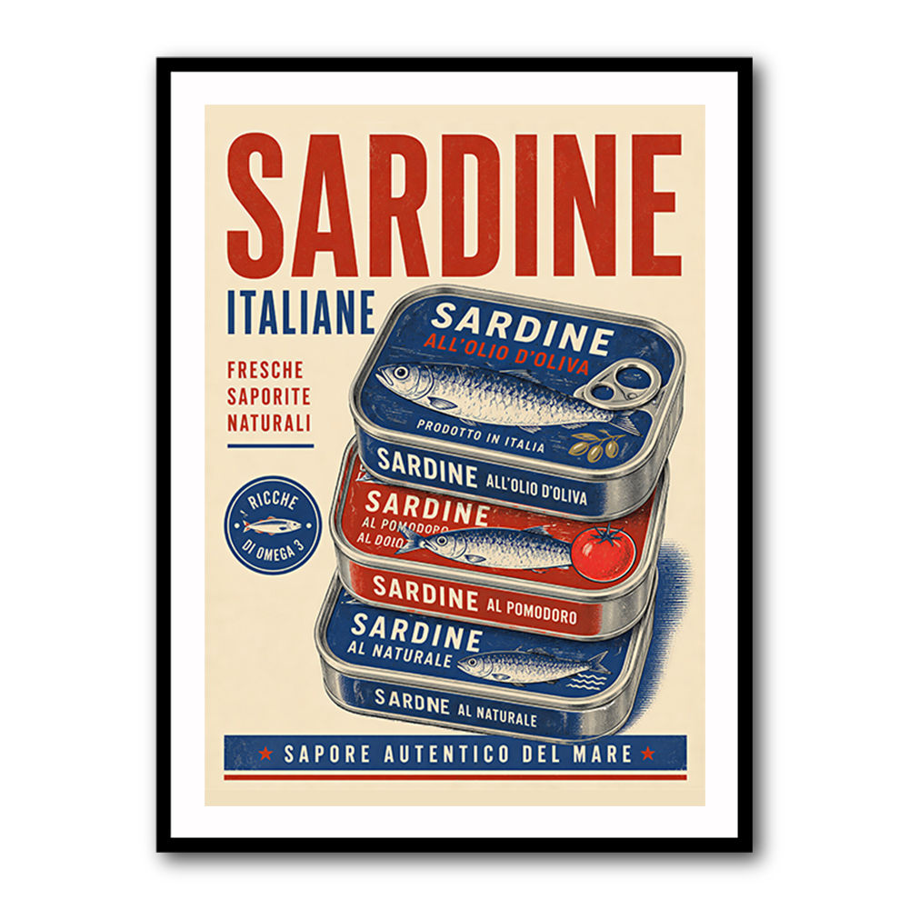 Sardine Can Italian Vintage Poster Art Print