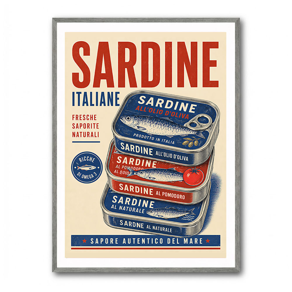 Sardine Can Italian Vintage Poster Art Print