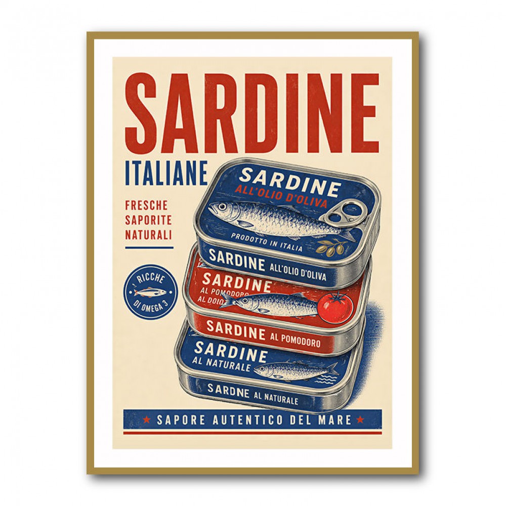 Sardine Can Italian Vintage Poster Art Print