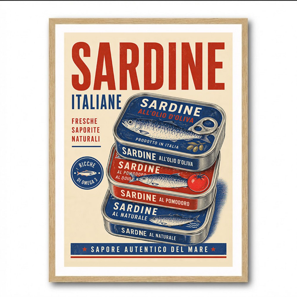 Sardine Can Italian Vintage Poster Art Print