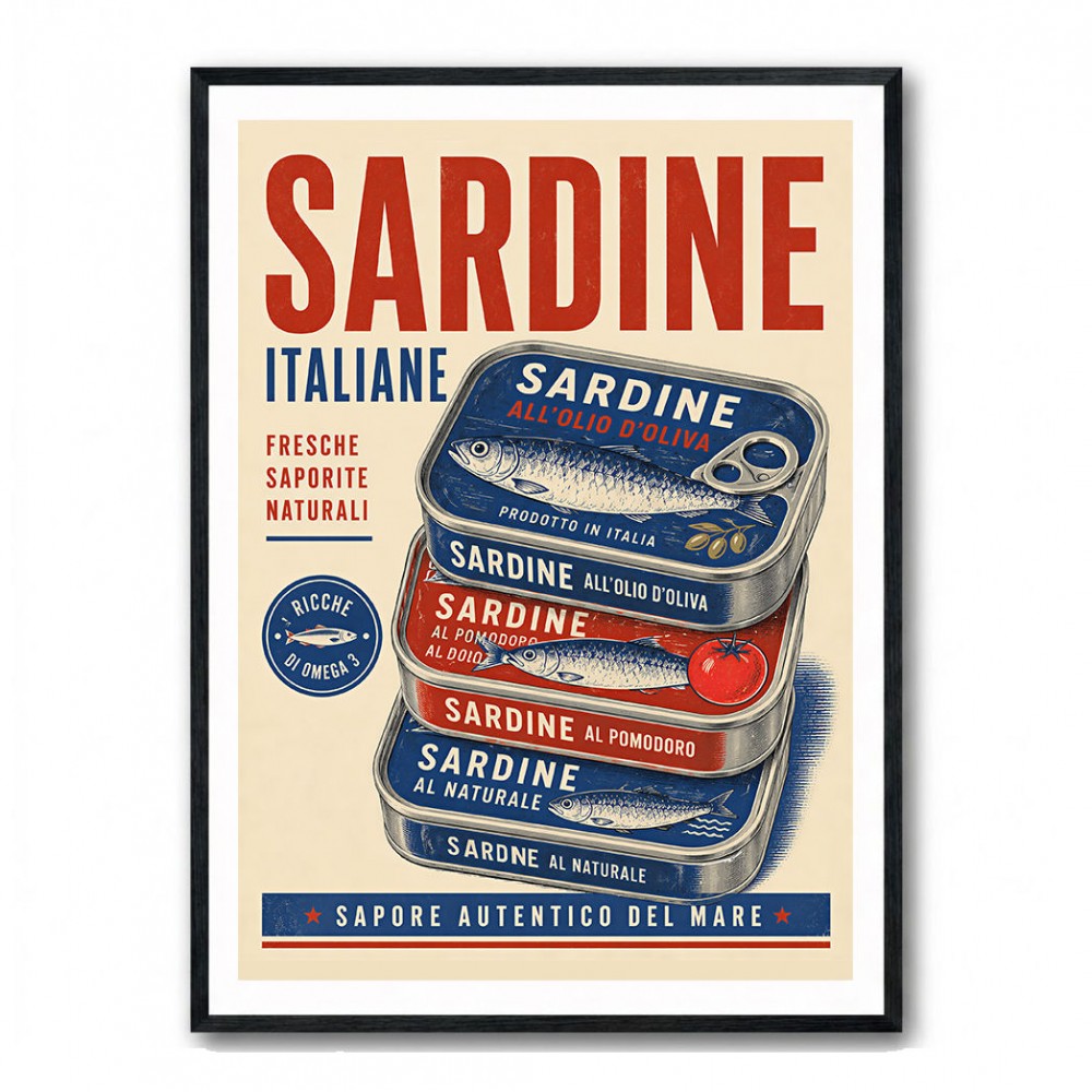 Sardine Can Italian Vintage Poster Art Print