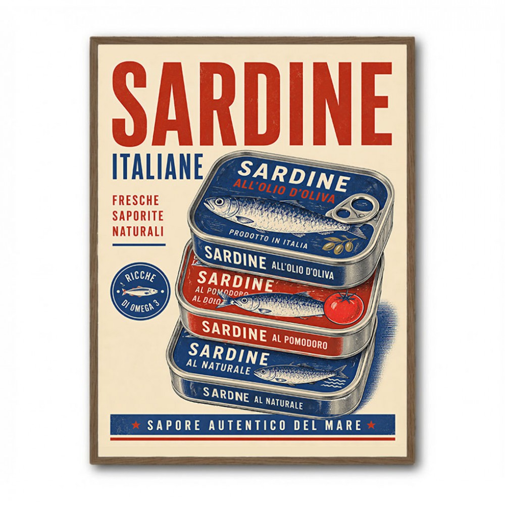 Sardine Can Italian Vintage Poster Art Print