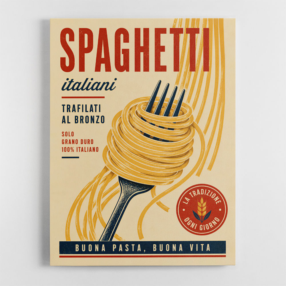 Spaghetti Italian Vintage Food Poster Art Print