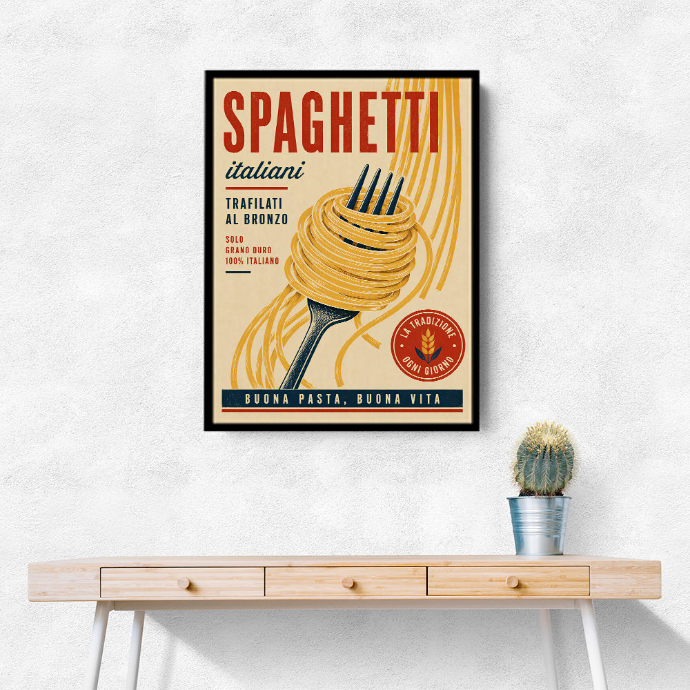Spaghetti Italian Vintage Food Poster Art Print