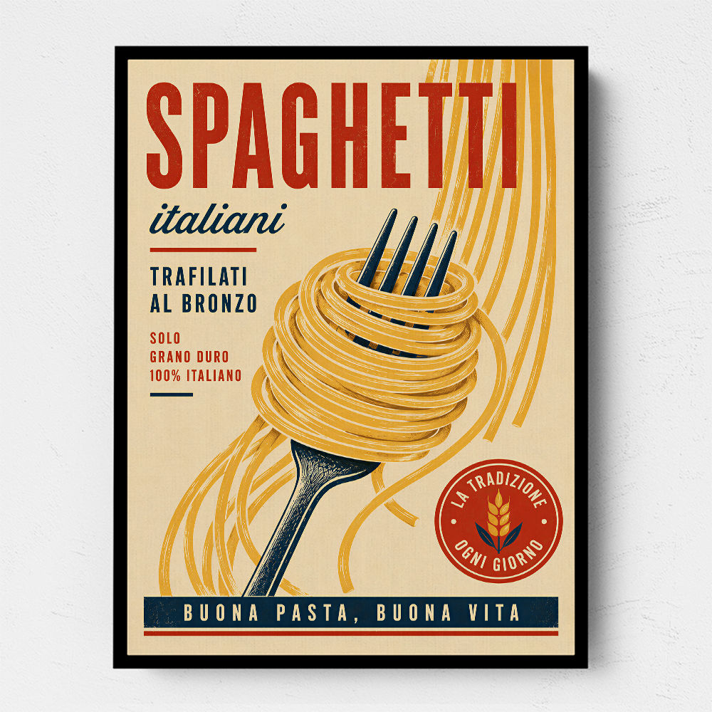 Spaghetti Italian Vintage Food Poster Art Print