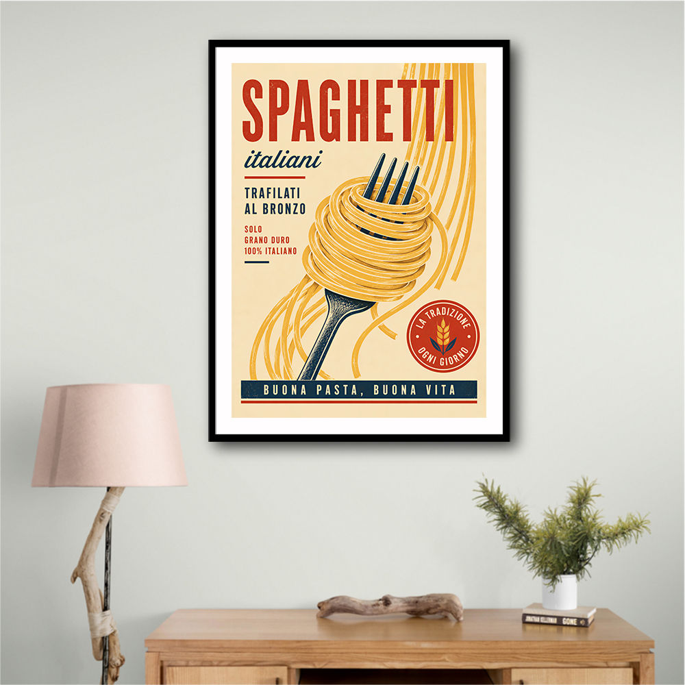 Spaghetti Italian Vintage Food Poster Art Print