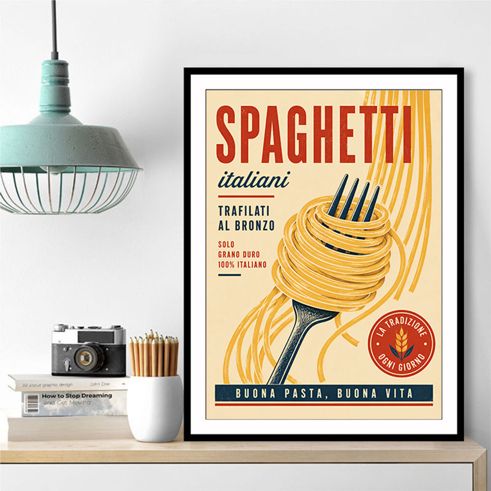 Spaghetti Italian Vintage Food Poster Art Print