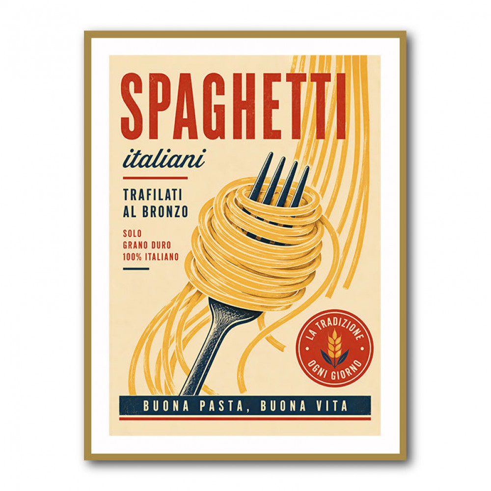 Spaghetti Italian Vintage Food Poster Art Print