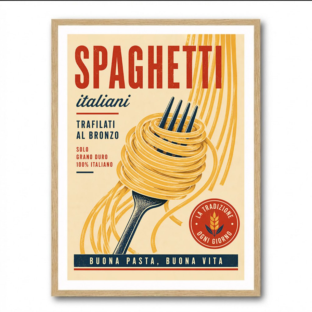 Spaghetti Italian Vintage Food Poster Art Print