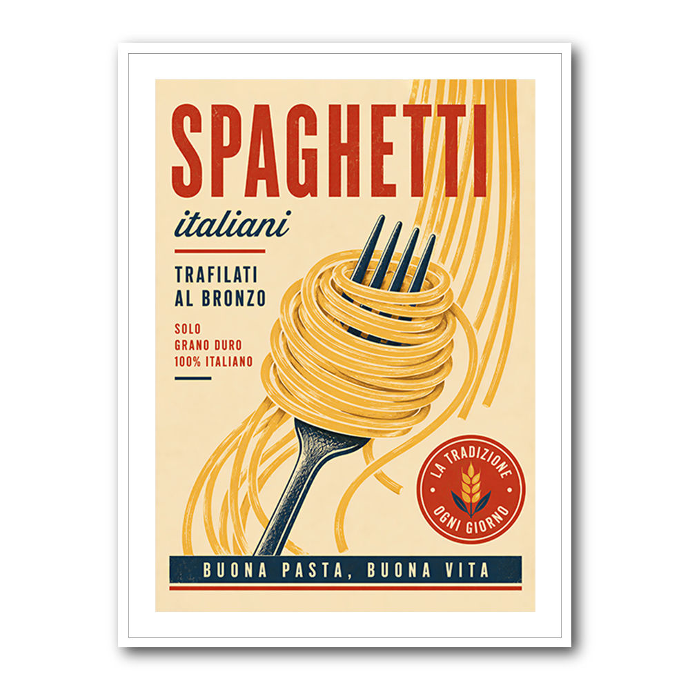 Spaghetti Italian Vintage Food Poster Art Print
