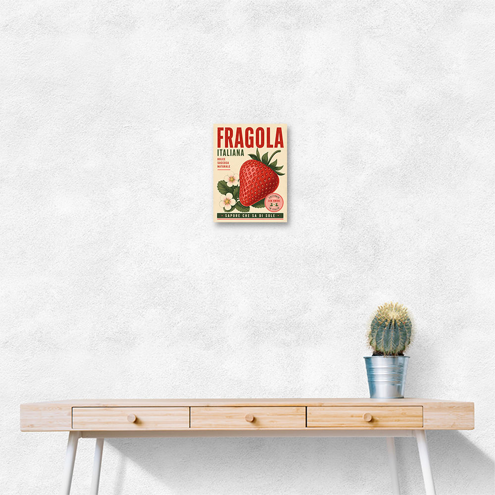 Strawberry Vintage Italian Poster Wall Art