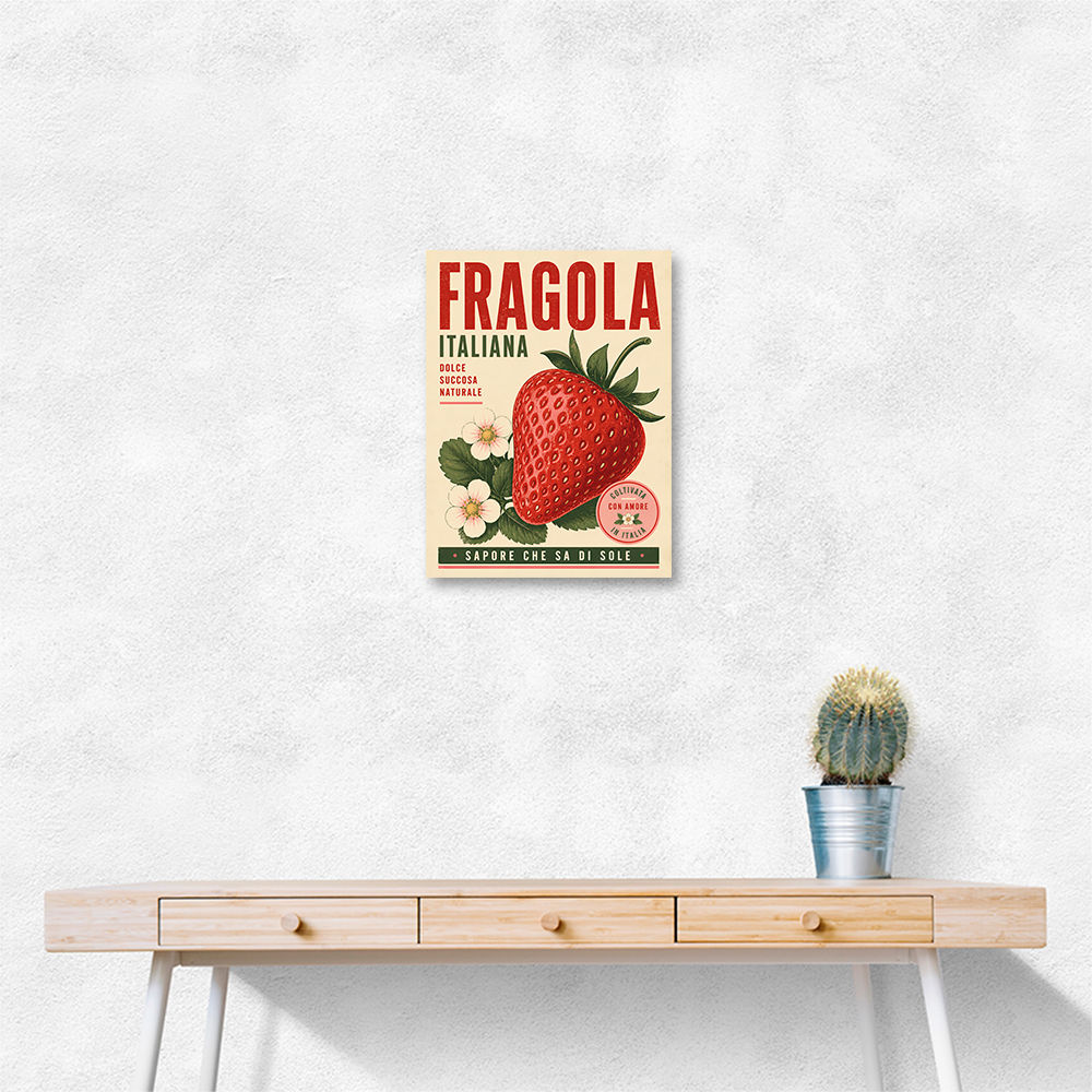 Strawberry Vintage Italian Poster Wall Art