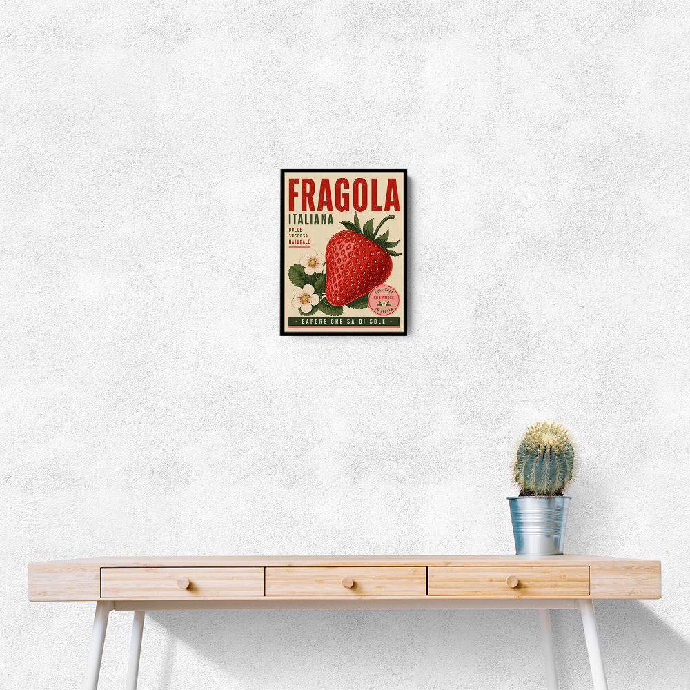 Strawberry Vintage Italian Poster Wall Art