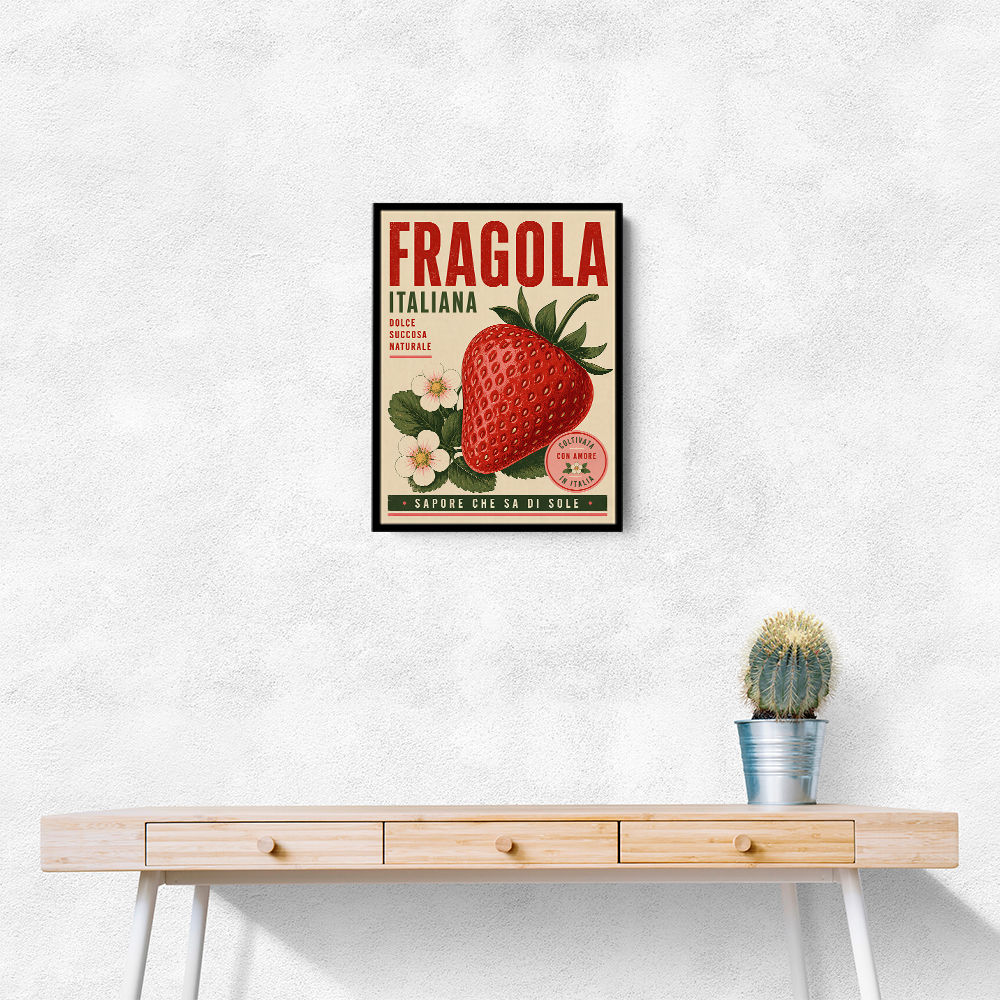 Strawberry Vintage Italian Poster Wall Art