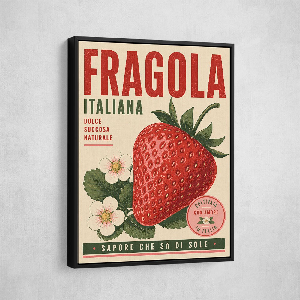 Strawberry Vintage Italian Poster Wall Art