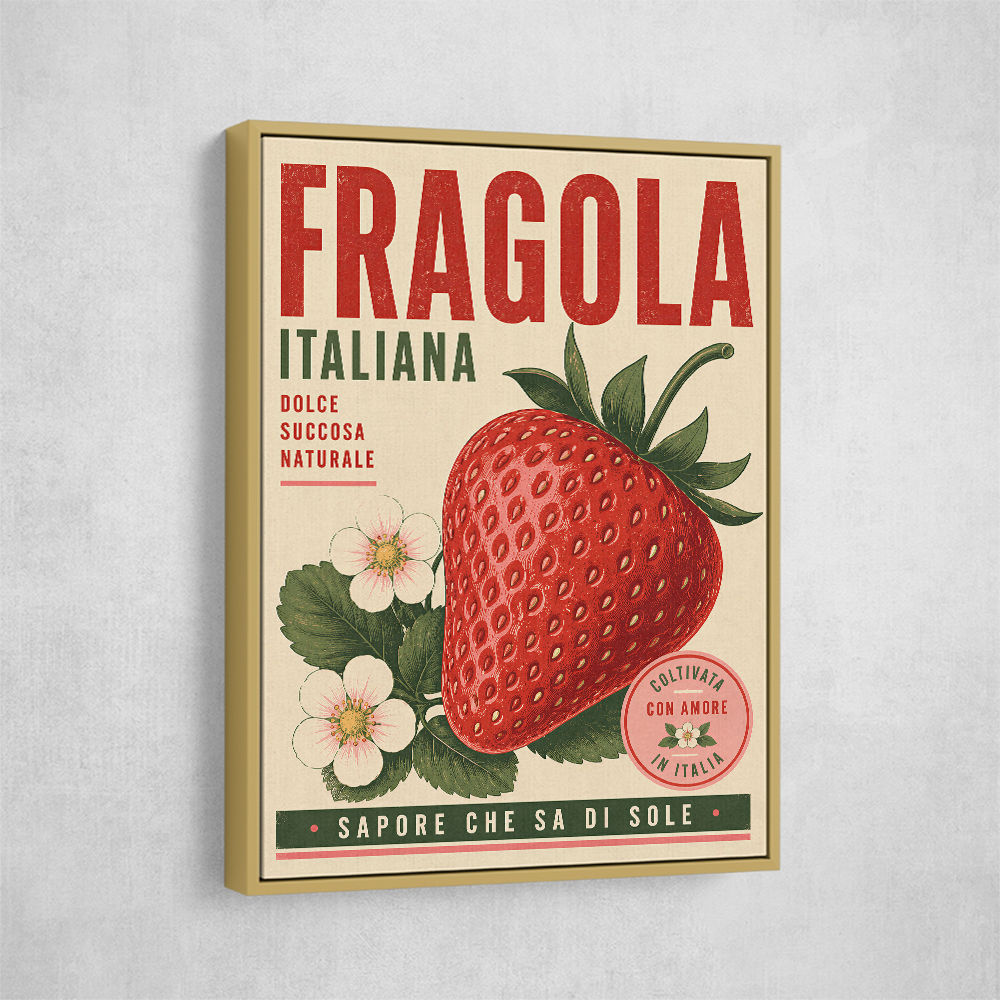 Strawberry Vintage Italian Poster Wall Art