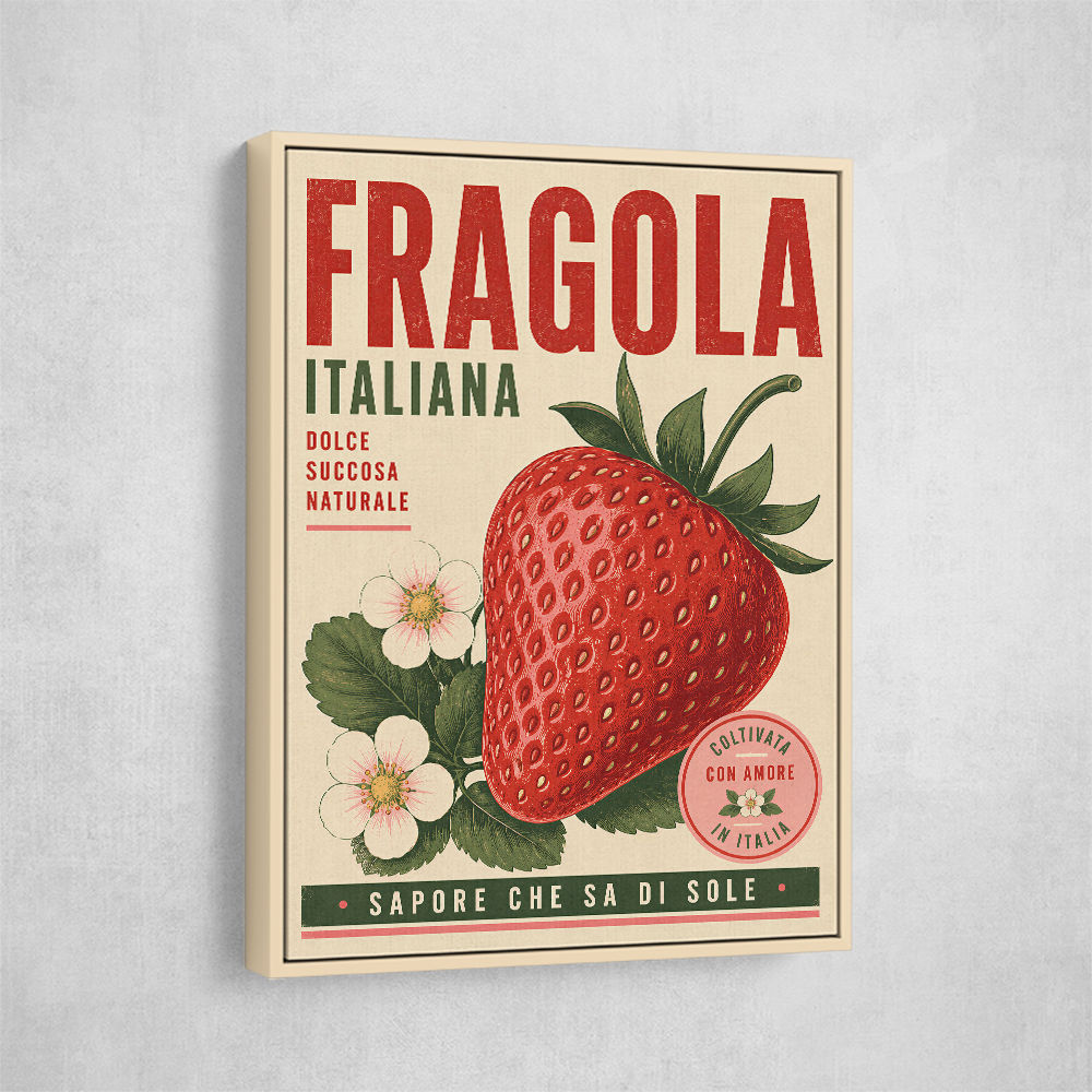Strawberry Vintage Italian Poster Wall Art