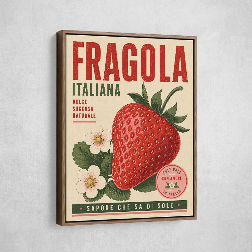 Strawberry Vintage Italian Poster Wall Art
