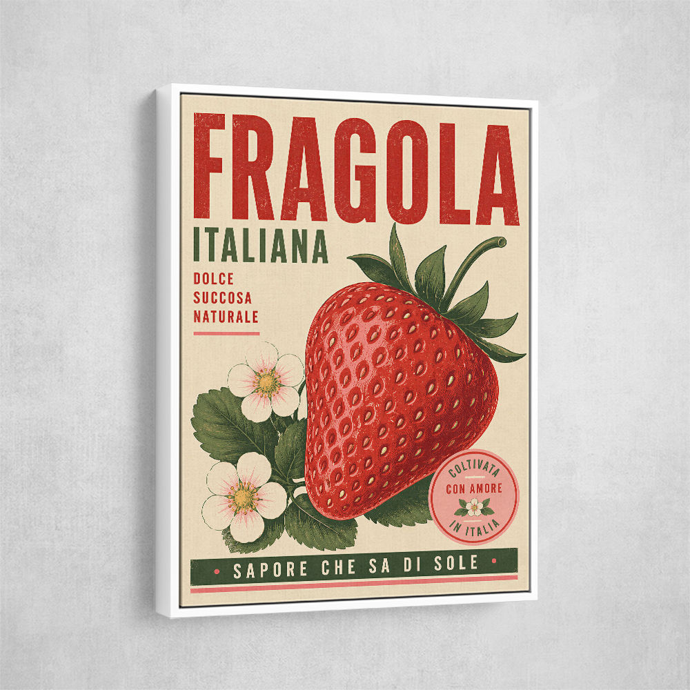 Strawberry Vintage Italian Poster Wall Art