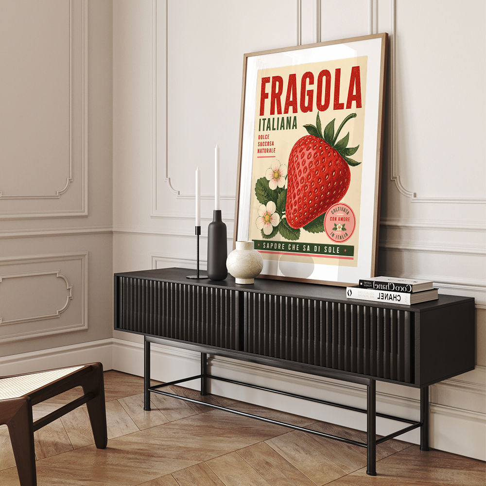 Strawberry Vintage Italian Poster Wall Art